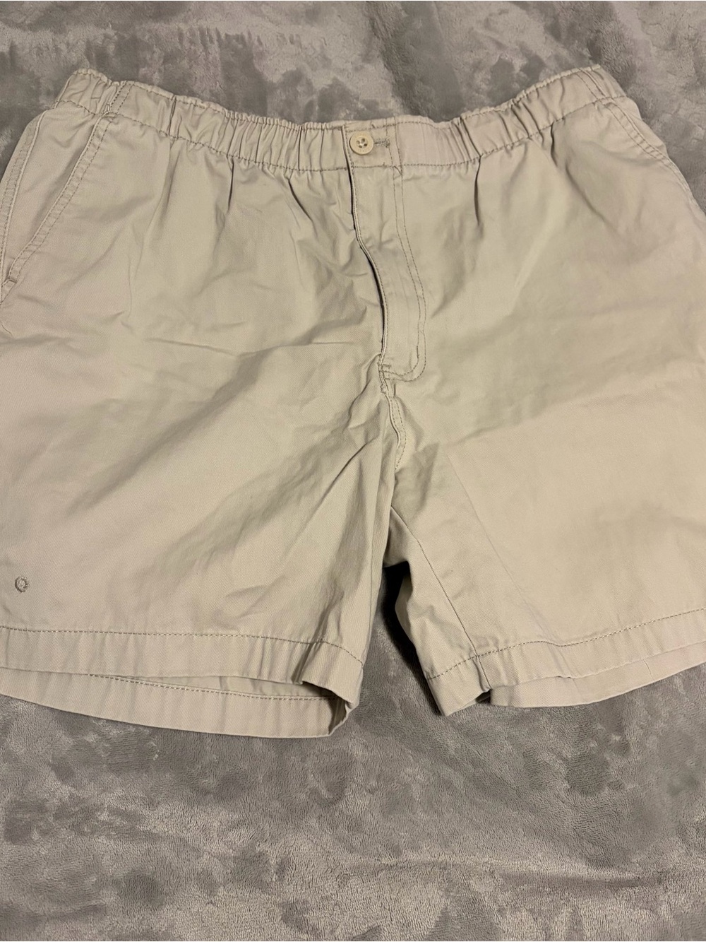 Izod Beige Flat-Front Elastic Waist Shorts